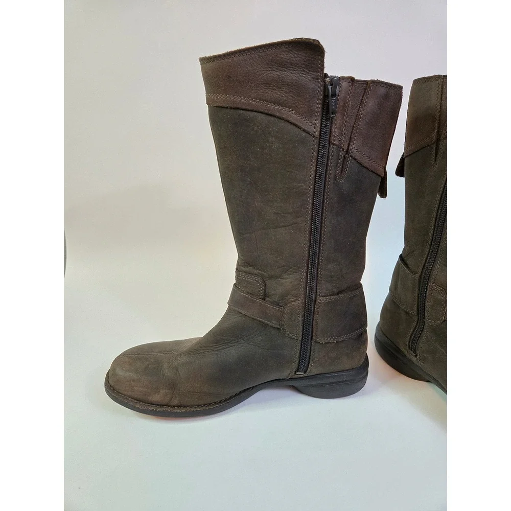 Merrell Espresso Waterproof Brown Leather Mid Calf Buckle Boots Womens 9 J69128
